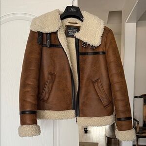 Levi's Brown Leather Jacket with Shearling
